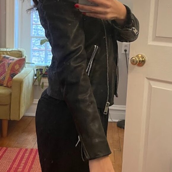 All Saints Women's Leather Biker Jacket - Picture 7 of 8